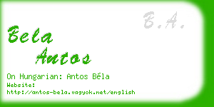 bela antos business card
