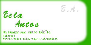 bela antos business card